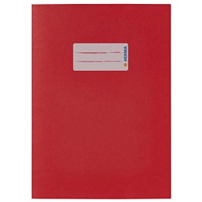 Imagen de HERMA Funda para cuaderno de ejercicios papel A5, con campo inscripción, hecha 100% reciclado, chaquetas cubierta deslizante la escuela, rojo
