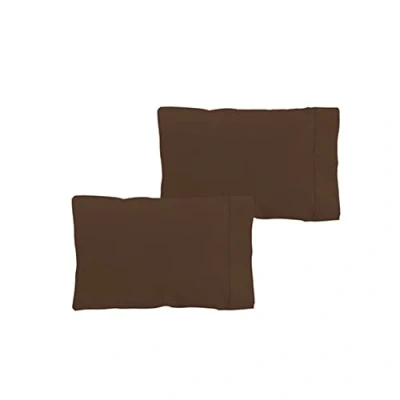Imagen de Donegal Collections Pack 2 Fundas de Almohada (75x45 cm) Cama 150, Color Marrón. Suave y Cómoda, Microfibra Extra 50% Algodón Poliéster. Confort Alta Durabilidad