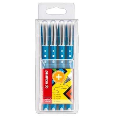 Imagen de Roller tinta líquida STABILO worker + colorful Estuche cin 4 unidades color azul