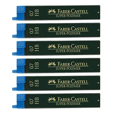 Imagen de FABER CASTELL 205039 Juego de recambios Super Polymer, 6 piezas con 12 cada una, 0,7 mm, dureza HB