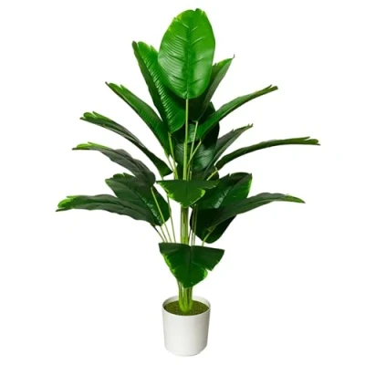 Imagen de AIVORIUY Árbol Artificial Planta con Maceta, Grande Palmera Falso Falsa Interior Decoración para Hogar Salón Dormitorio Oficina Patio Tienda Jardín Baño (80cm Plátano Verde)