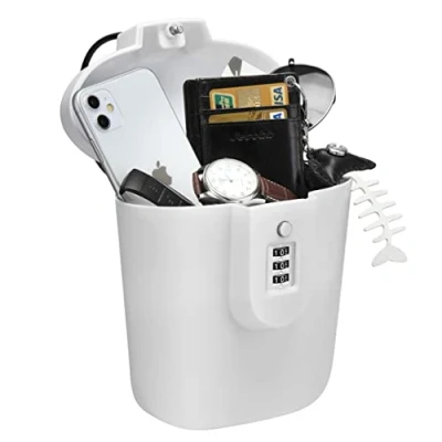 Imagen de caja de cerradura antirrobo portátil, bolsa seguridad portátil con y fuerte para la playa números mantener sus objetos valor temporalmente seguros.