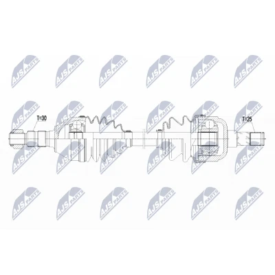 Imagen de NTY NPW PL 073 Árbol de transmisión Eje delantero, izquierda 595 Caja cambios manual OPEL: Astra J Sports Tourer, Hatchback