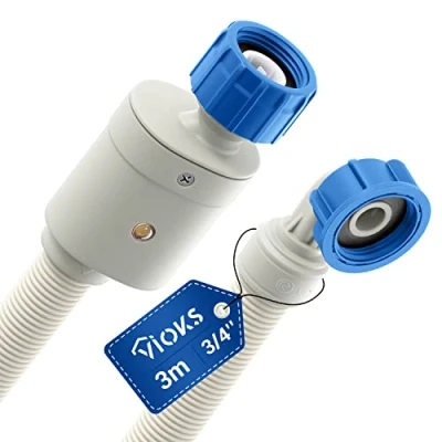 Imagen de VIOKS manguera para lavadora con parada de agua, 3/4 pulgadas, 3 m, 25 C, entrada lavavajillas/manguera Aquastop lavadora, accesorios mangueras