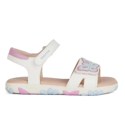 Imagen de Geox J Sandal Haiti Girl, Sandalia, White Dk Pink, 34 EU