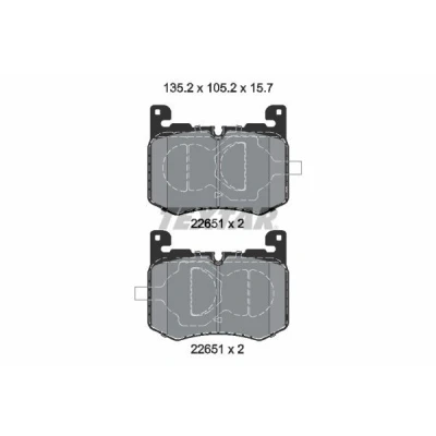 Imagen de TEXTAR 2265101 Juego de pastillas freno preparado para indicador desgaste JAGUAR: F Pace, LAND ROVER: Range Rover Velar