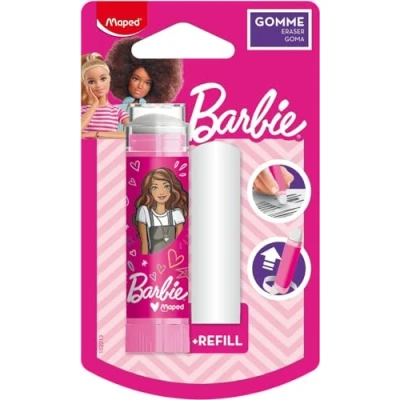 Imagen de Goma de Borrar Maped Stick Barbie Blister Durable, Dimensiones Compactas Ideal para Escolares y Oficina