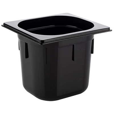 Imagen de APS 82078 GN 1/6 Depósito Gastronorm de policarbonato, dimensiones 176 x 162 mm/altura 150 mm/volumen 2,2 litros, color negro