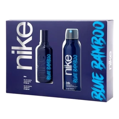 Imagen de NIKE Blue Bamboo, Estuche de Regalo Hombre, Colonia 100 ml + Desodorante 200 ml, Eau Toilette Natural y Masculina, Aroma Aromático Marino Amaderado, Fragancia Fresca Duradera