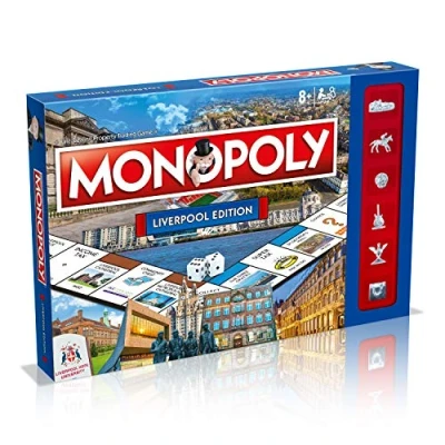 Imagen de Winning Moves Liverpool City Monopoly Board Game, hogar de The Beatles, Tour Penny Lane, Metropolitan Cathedral and Three Graces, Juego 2 a 6 Jugadores para Mayores 8 años