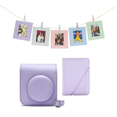 Imagen de Accesorio cámara instantánea Fujifilm Kit Instax Mini 12, Funda, 10 sobres, Cuerda, Lila