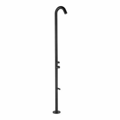 Imagen de Sined QUARTU Ducha Exterior de Acero Inoxidable 316 con lavapiés H 228,9 cm, Negro Satinado