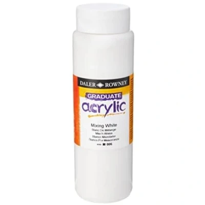 Imagen de Daler Rowney Graduate Pintura acrílica (bote de 500 ml), color mezcla blanco