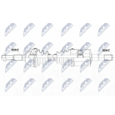 Imagen de NTY NPW CH 100 Árbol de Transmisión Eje delantero, izquierda 623 automática JEEP: Cherokee III