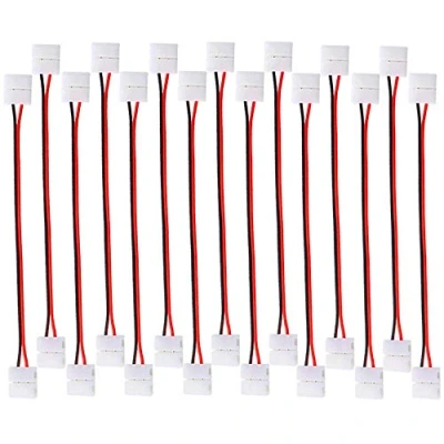 Imagen de FULARR 15Pcs Profesional 2 Pin LED Luz Tira Conector, No Impermeable Snap Down 8mm Sin Soldadura 3528/2835 Soltero Color Conector.