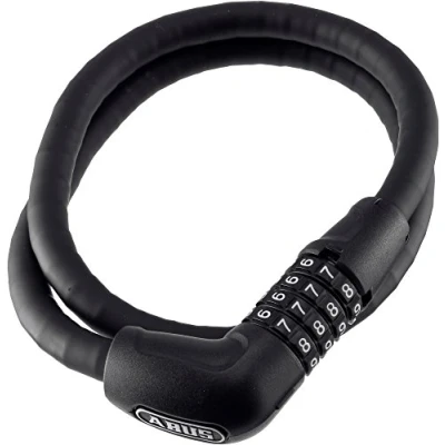 Imagen de ABUS cerradura de cable blindada Steel O Flex Tresorflex 6615C combinación acero con blindaje casquillos nivel seguridad 5 85 cm, negro
