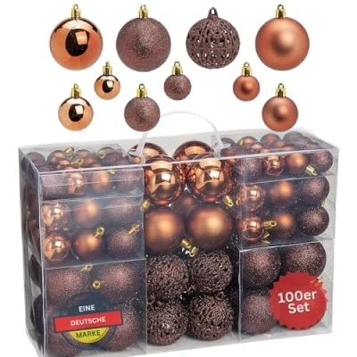 Imagen de WOMA Bolas de Navidad en 4 Colores y 2 tamaños, Cobre, 100