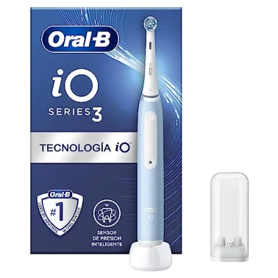 Imagen de Oral B iO 3N Cepillo de Dientes Eléctrico con Mango Recargable, 1 Cabezal y Estuche Viaje, Diseñado por Braun Azul