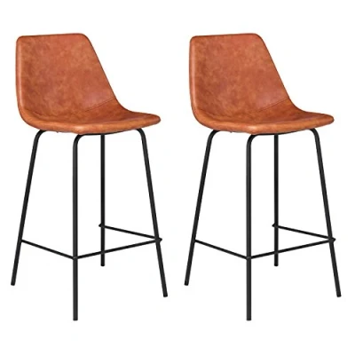 Imagen de Happy Garden Lote de 2 taburetes Bar Vintage Lucien Cognac Altura del Asiento 65cm