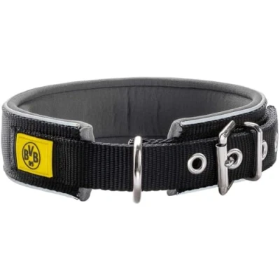 Imagen de HUNTER NEOPREN Reflect BVB Collar para Perro (Nailon, Neopreno, Reflectante, Talla 45 (S M), Color Negro y Amarillo