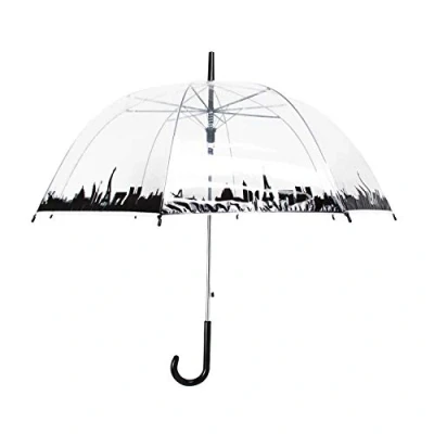 Imagen de ThreeH Paraguas Transparente Mujer, con Forma de Cúpula y Función Antiviento. Mujer Personalizada,Paraguas automatico Transparente, KS25B