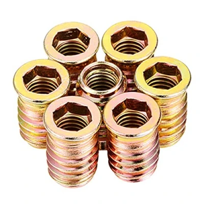 Imagen de ULWSY Tuercas de inserción para muebles, 20 piezas M8 * mm Tuerca roscada con impulsión hexagonal madera muebles aleación zinc