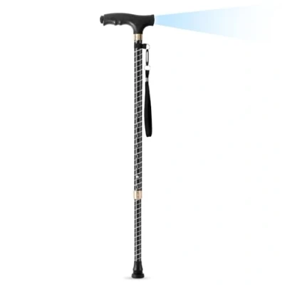 Imagen de Bastones para Caminar Ancianos Mayores, OOCOME Baston Mujer Ligero Regulable 60 94CM con Luz LED Altura Regulables Aluminio Muletas Adulto Soporta 115kg