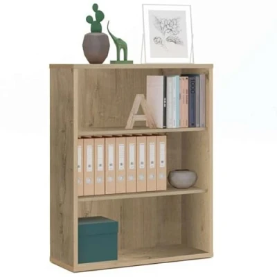 Imagen de MUEBLES PITARCH Librería de Oficina o Despacho Baja con Estantes, Estantería Salón, Roble Gold, 99,5x75,5x33cm (Alto x Ancho Fondo) Básica, Elegante y Resistente, Colección