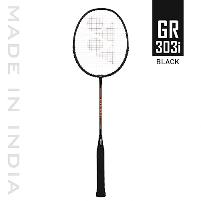 Imagen de Yonex GR 303i Raqueta de bádminton con cobertura completa, color: negro, tamaño: estándar, material: aluminio, para principiantes, forma: isométrica, alta durabilidad, ligera un control