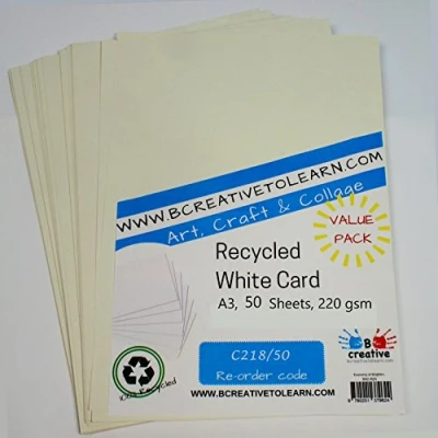 Imagen de BCreative ® Cartulina reciclada (A3, 220 g/m², 50 hojas)