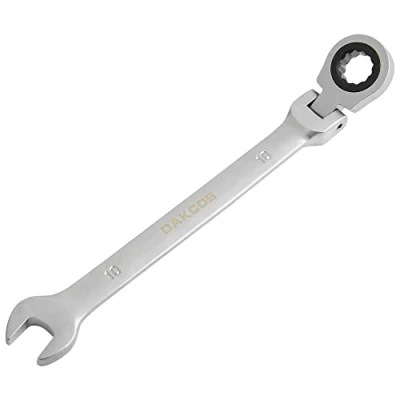 Imagen de DAKCOS Llave combinada flexible fija con carraca 10mm de trinquete articulada, Cr V