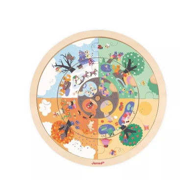 Imagen de Puzzle Reversible Circular de Observación Jardín