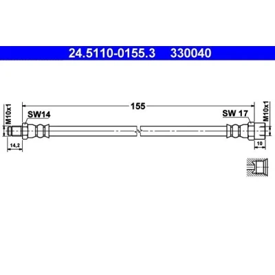 Imagen de ATE 24.5110 0155.3 Latiguillos de Freno 155 M10x1