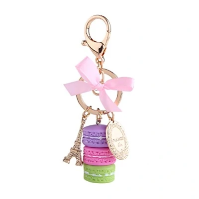Imagen de Walfront Llavero Macaron Colorido Anillo de Llave Torre Eiffel para Bolso Monedero Decoraci¨®n Coche Ni?os Regalo Cumplea?os Navidad(P¨²rpura)