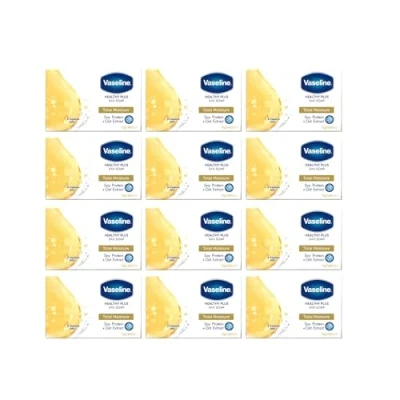 Imagen de Vaseline Healty Plus Total Moisture Pastilla de jabón (12 x 75 g, 12 unidades)