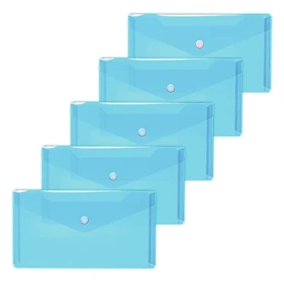 Imagen de HERMA 20040 Bolsas transparentes para documentos (22 x 12 cm, polipropileno, 5 unidades), color azul claro