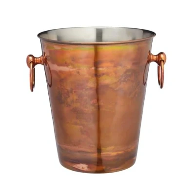 Imagen de BarCraft Champagne Bucket, Soporte Enfriador de Vino Acero Inoxidable con Acabado Cobre, Capacidad 4.9 Litros, 24 x 20.5 23cm, 1 Cantidad