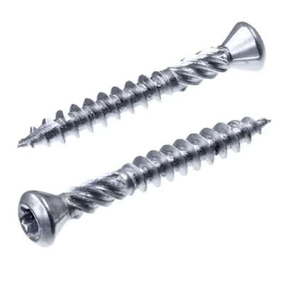 Imagen de SECCARO Tornillos para terraza de 200 x 5x40 mm, Tornillo Madera Acero Inoxidable C1 con Punta Corte y Muesca Corte, Casquillo TX/hexalobular