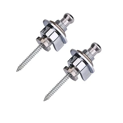 Imagen de Cerraduras de la Correa, 2Pcs Correa Guitarra Cierre Seguridad Security Lock Strap(7 * 3 3cm Plata)