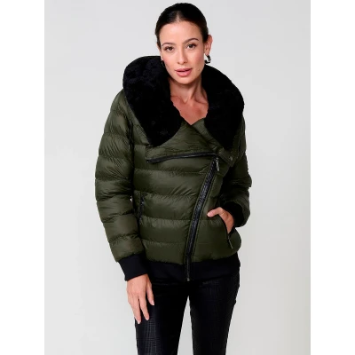 Imagen de Koroshi Quilted WITH HOOD Chaqueta de invierno, Mujer, Talla: XL, Kaki khaki