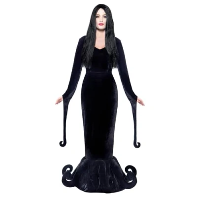 Imagen de Smiffys Disfraz de duquesa los vampiros, Negro, con vestido largo y divertido dobladillo