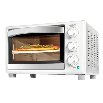 Imagen de Cecotec Horno de sobremesa Bake&amp;Toast 2600 White 4Pizza, 26 L, 15500 W, Incluye piedra Pietra Pizza para resultado tradicional, 6 funciones, Bandeja recogemigas.