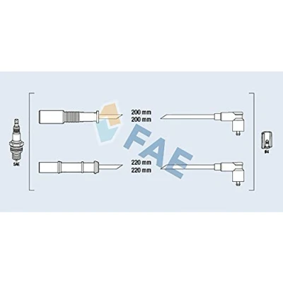 Imagen de RIDEX 685I0090 Juego de Cables Encendido 4 FIAT: Panda III Hatchback, Punto Evo II LANCIA: Ypsilon II, Musa