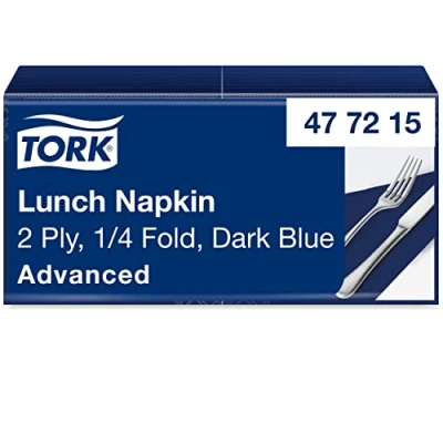 Imagen de Tork 477215 Lunch/Servilletas para almuerzo / 10 paquetes x 200 unidades (2000 servilletas) color azul oscuro 2 capas 33 32,6 cm/Advanced