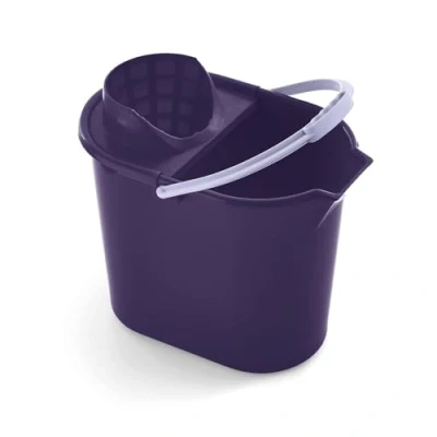 Imagen de Mery Cubo Ovalado con Escurridor para Fregar Asa Anatómica Polipropileno 12 Litros Morado y Lila Medidas: 31,5x25x34 cm