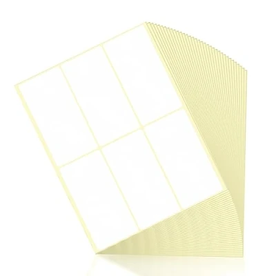 Imagen de Fousenuk 210 piezas Etiquetas Adhesivas, Pegatinas Blancas Adhesivas 100 x 50 mm para Botella, Carpeta de Archivo y Caja Tarros, Escuela, Oficina, Cocina