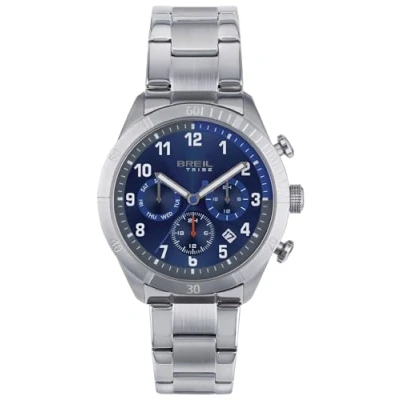 Imagen de BREIL Reloj Men&#039;s Mate Esfera Azul Movimiento Multi FUNCIÓN Cuarzo y Pulsera DE Acero Plateado EW0593