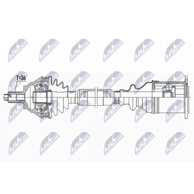 Imagen de NTY NPW VW 184 Árbol de Transmisión Eje delantero, derecha 555 automática VOLKSWAGEN: Passat B6 Variant, B7 Variant norauto, oscaro