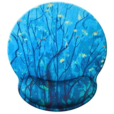 Imagen de Alfombrilla de ratón con soporte para muñeca,Jahosin reposamuñecas ergonómico espuma viscoelástica Base goma antideslizante computadora y oficina 25x23 Bluetree