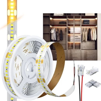 Imagen de HOOLED tira LED de 5 metros, luz natural, 4000 K, SMD 2835, 238 Leds/m, 20 W/m (100 W), 2228 lm/m, DC 24 V, regulable alto brillo, cinta luminosa